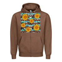 Chestnut sunflower western seamless Zipper Hoodie - AdoDesignShop