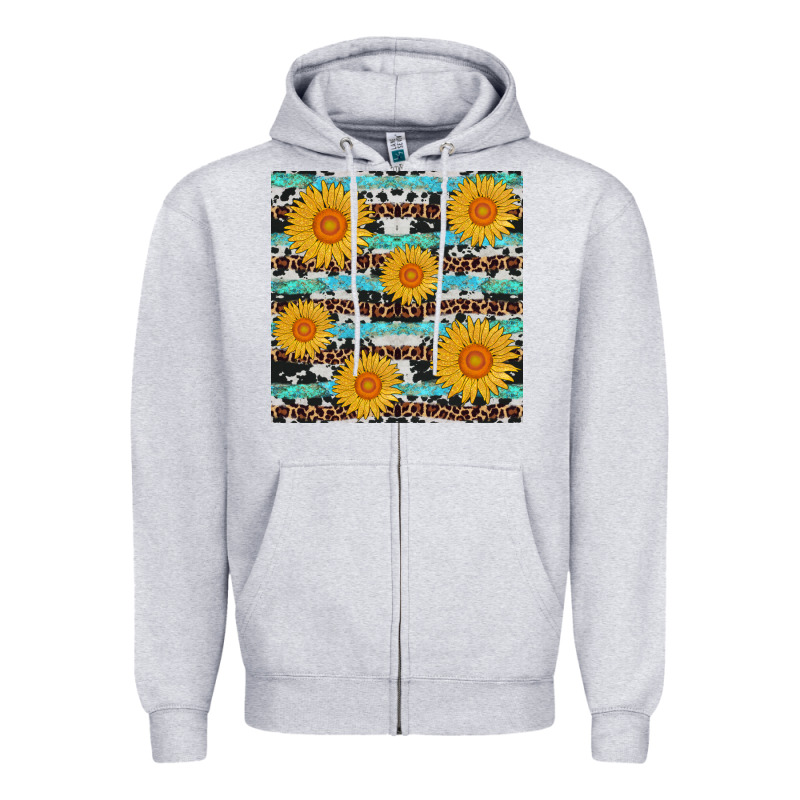 Sunflower Western Seamless Zipper Hoodie by AdoDesignShop | Teevron