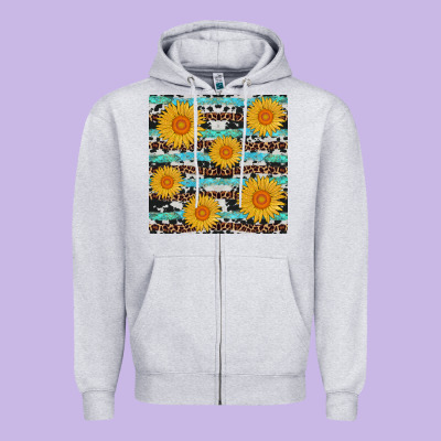 Sunflower Western Seamless Zipper Hoodie Designed By Adodesignshop