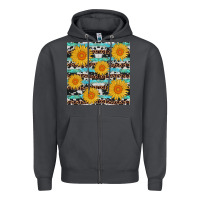 Smoke sunflower western seamless Zipper Hoodie - AdoDesignShop