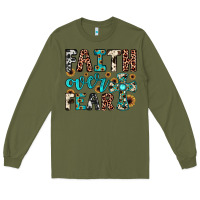 Army Green faith over fear Long Sleeve Tee - JahusDesignShop