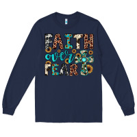 Navy faith over fear Long Sleeve Tee - JahusDesignShop