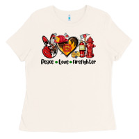 Bone peace love firefighter Ladies Tee - AdoDesignShop