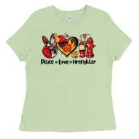 Matcha peace love firefighter Ladies Tee - AdoDesignShop