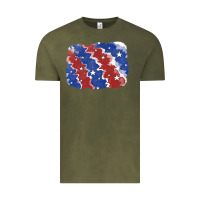 Vintage Olive Patriotic tie dye background Vintage Tee - CowGirlArtShop