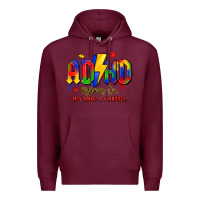 Burgundy adhd awareness Premium Hoodie - LillyAllenDesigns