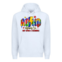 White adhd awareness Premium Hoodie - LillyAllenDesigns