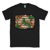 Black christmas ornament and diamond plaid  background Classic Tee - BundleAndBundleShop