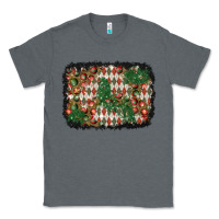 Charcoal Heather christmas ornament and diamond plaid  background Classic Tee - BundleAndBundleShop