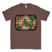 Chestnut christmas ornament and diamond plaid  background Classic Tee - BundleAndBundleShop