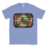 Colony Blue christmas ornament and diamond plaid  background Classic Tee - BundleAndBundleShop