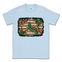 Dusty Blue christmas ornament and diamond plaid  background Classic Tee - BundleAndBundleShop
