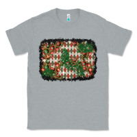 Heather Grey christmas ornament and diamond plaid  background Classic Tee - BundleAndBundleShop