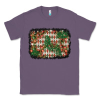 Lavender christmas ornament and diamond plaid  background Classic Tee - BundleAndBundleShop