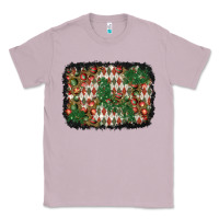 Lilac christmas ornament and diamond plaid  background Classic Tee - BundleAndBundleShop