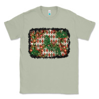 Matcha christmas ornament and diamond plaid  background Classic Tee - BundleAndBundleShop