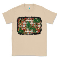 Mushroom christmas ornament and diamond plaid  background Classic Tee - BundleAndBundleShop