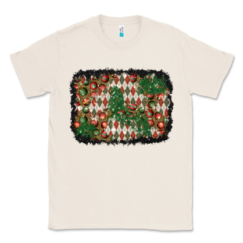 Christmas Ornament And Diamond Plaid  Background Classic Tee by BundleAndBundleShop | Teevron
