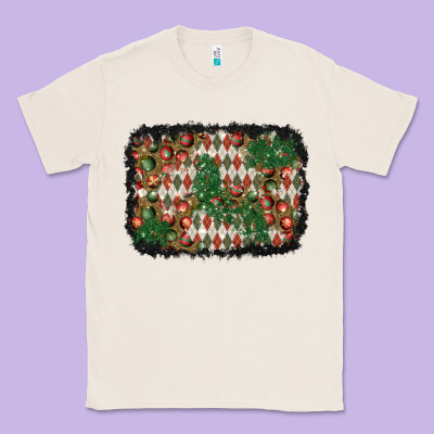 Christmas Ornament And Diamond Plaid  Background Classic Tee Designed By Bundleandbundleshop