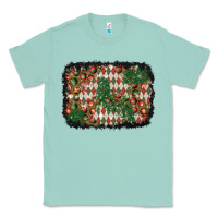 Seafoam christmas ornament and diamond plaid  background Classic Tee - BundleAndBundleShop