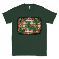Sports Green christmas ornament and diamond plaid  background Classic Tee - BundleAndBundleShop