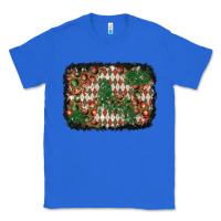 True Royal christmas ornament and diamond plaid  background Classic Tee - BundleAndBundleShop