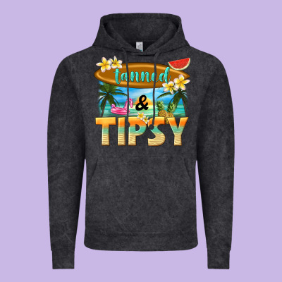 Tanned And Tipsy Vintage Hoodie Designed By Texasbilliewilder