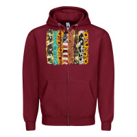 Burgundy western brushstroke Zipper Hoodie - AdoDesignShop