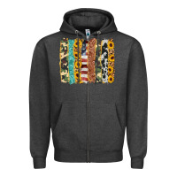 Charcoal Heather western brushstroke Zipper Hoodie - AdoDesignShop
