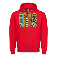 Red western brushstroke Zipper Hoodie - AdoDesignShop