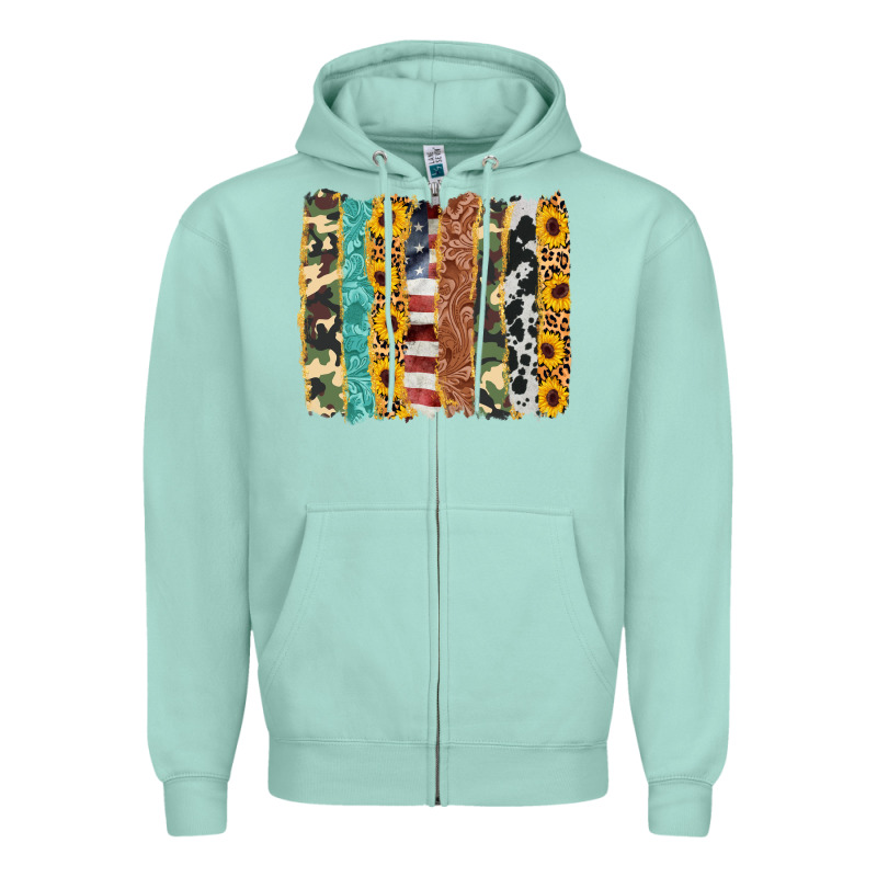 Western Brushstroke Zipper Hoodie by AdoDesignShop | Teevron