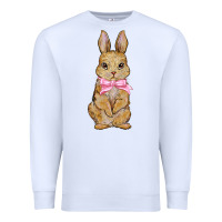 White Easter rabbit Premium Sweatshirt - NancyCooperArtShop
