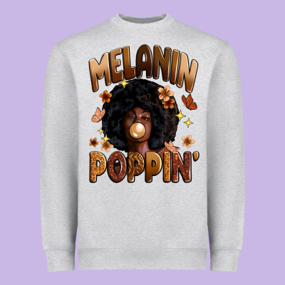 Melanin Poppin Heavyweight Sweatshirt Designed By Zillion Design Studio