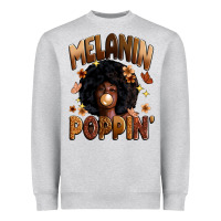 Heather Grey melanin poppin Heavyweight Sweatshirt - Zillion Design Studio