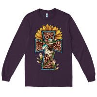 Plum leopard cross  sunflower Long Sleeve Tee - JahusDesignShop