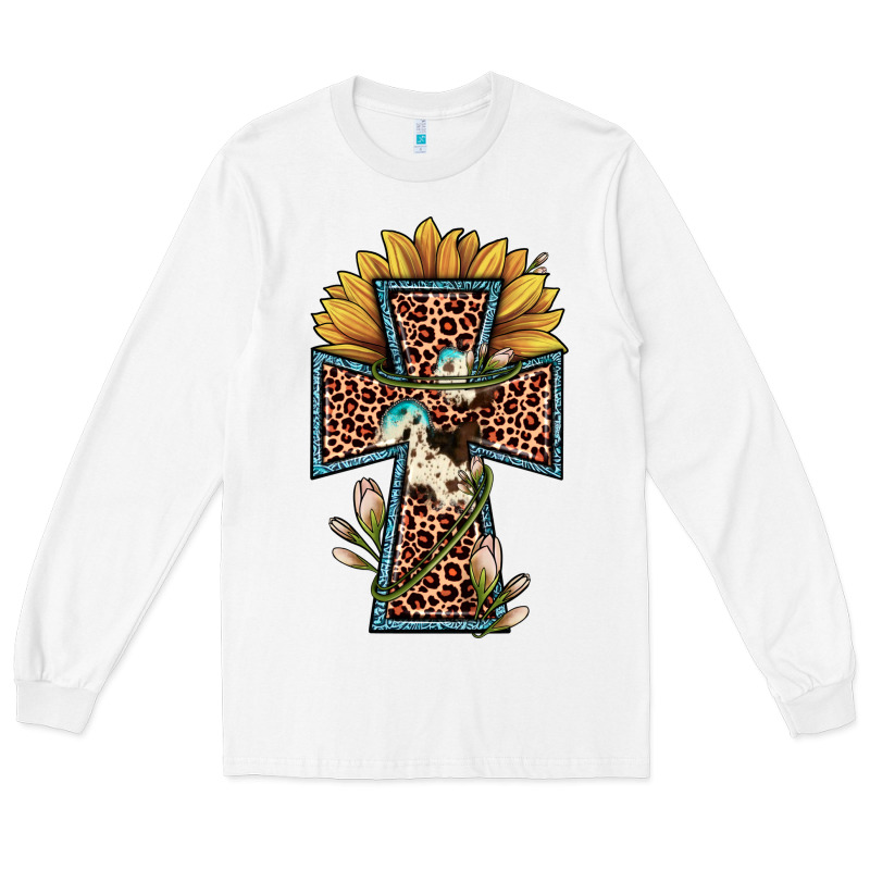Leopard Cross  Sunflower Long Sleeve Tee by JahusDesignShop | Teevron