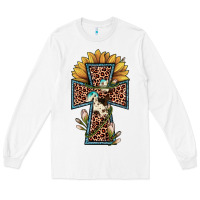 White leopard cross  sunflower Long Sleeve Tee - JahusDesignShop