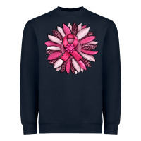 Navy breast awareness cancer pink sunflower Heavyweight Sweatshirt - RanaPortraitStore