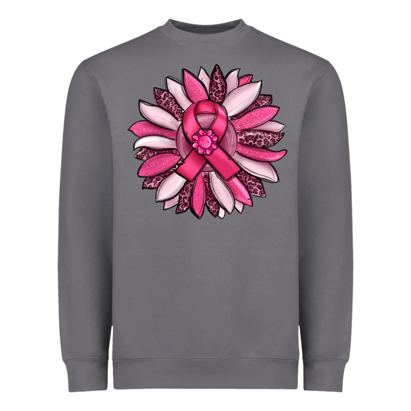 Breast Awareness Cancer Pink Sunflower Heavyweight Sweatshirt by RanaPortraitStore | Teevron