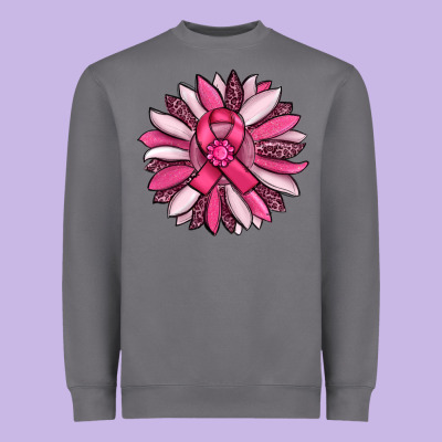 Breast Awareness Cancer Pink Sunflower Heavyweight Sweatshirt Designed By Ranaportraitstore
