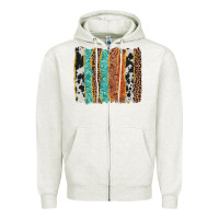 Oatmeal Heather western brushstroke Zipper Hoodie - AdoDesignShop
