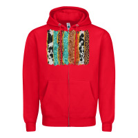 Red western brushstroke Zipper Hoodie - AdoDesignShop