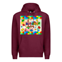 Burgundy autism mom Premium Hoodie - LillyAllenDesigns
