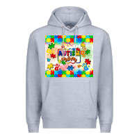 Heather Grey autism mom Premium Hoodie - LillyAllenDesigns