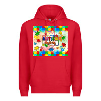 Red autism mom Premium Hoodie - LillyAllenDesigns