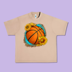 Western Basketball With Sunflower Urban Heavy Tee Designed By Hra Design Shop