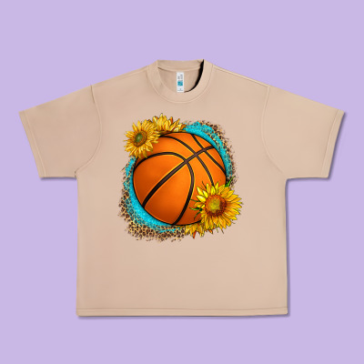 Western Basketball With Sunflower Urban Heavy Tee Designed By Hra Design Shop