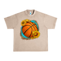 French Oak western basketball with sunflower Urban Heavy Tee - HRA Design Shop