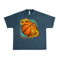Midnight Navy western basketball with sunflower Urban Heavy Tee - HRA Design Shop