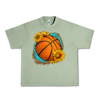 Oil Green western basketball with sunflower Urban Heavy Tee - HRA Design Shop
